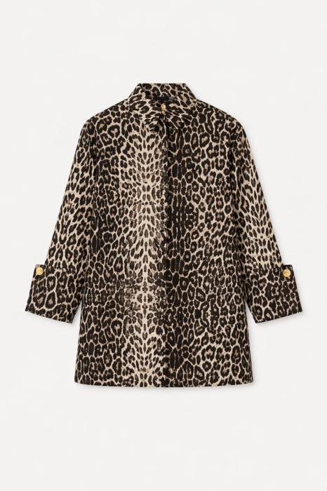 Camasa bumbac print leopard mansete late AMEVIE [6]