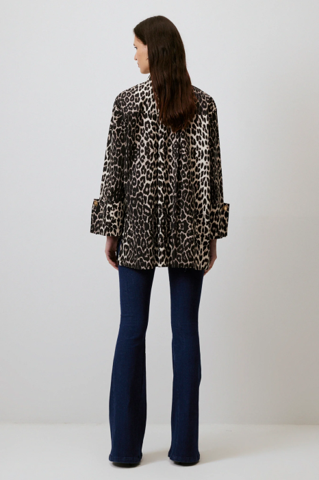 Camasa bumbac print leopard mansete late AMEVIE [5]