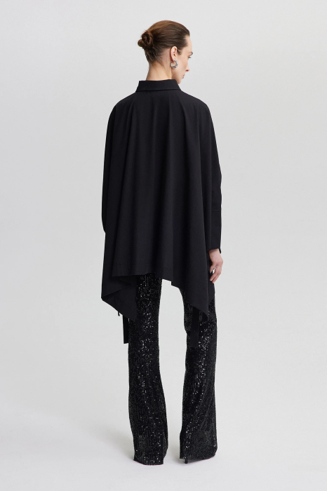 Cămașă oversize cu detaliu lateral – Negru | AMEVIE [5]
