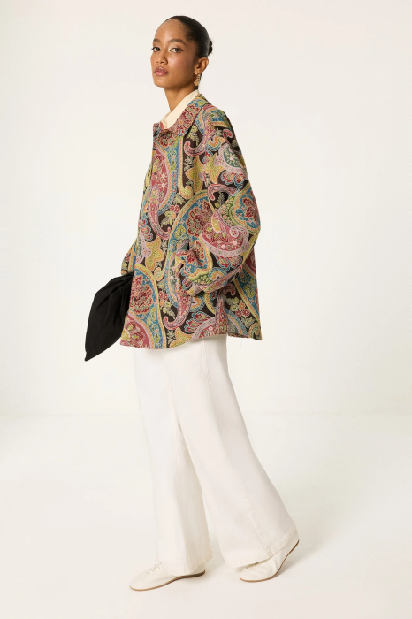Jacheta bomber print paisley burgundy AMEVIE [2]