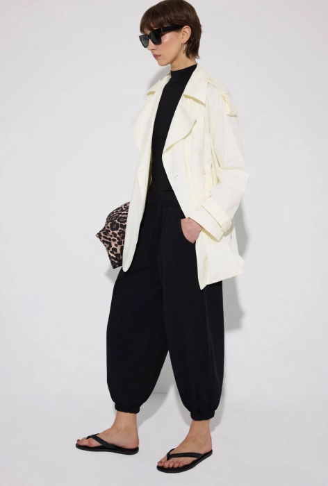 Pantaloni stil balon din gabardină cu talie elastică – CLOUD Negru | AMEVIE [2]