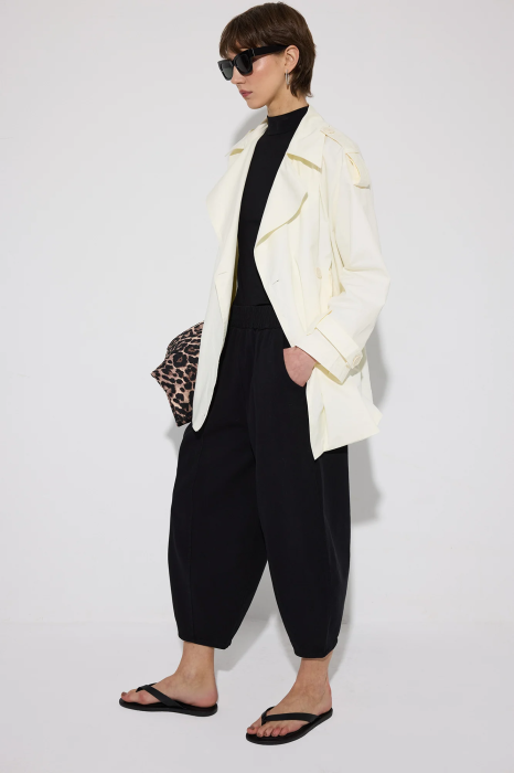 Pantaloni stil balon din gabardină cu talie elastică – CLOUD Negru | AMEVIE [2]
