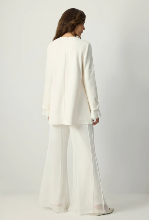 Tunica Crep cu Sifon Crem | Eleganta Minimalista | AMEVIE [2]