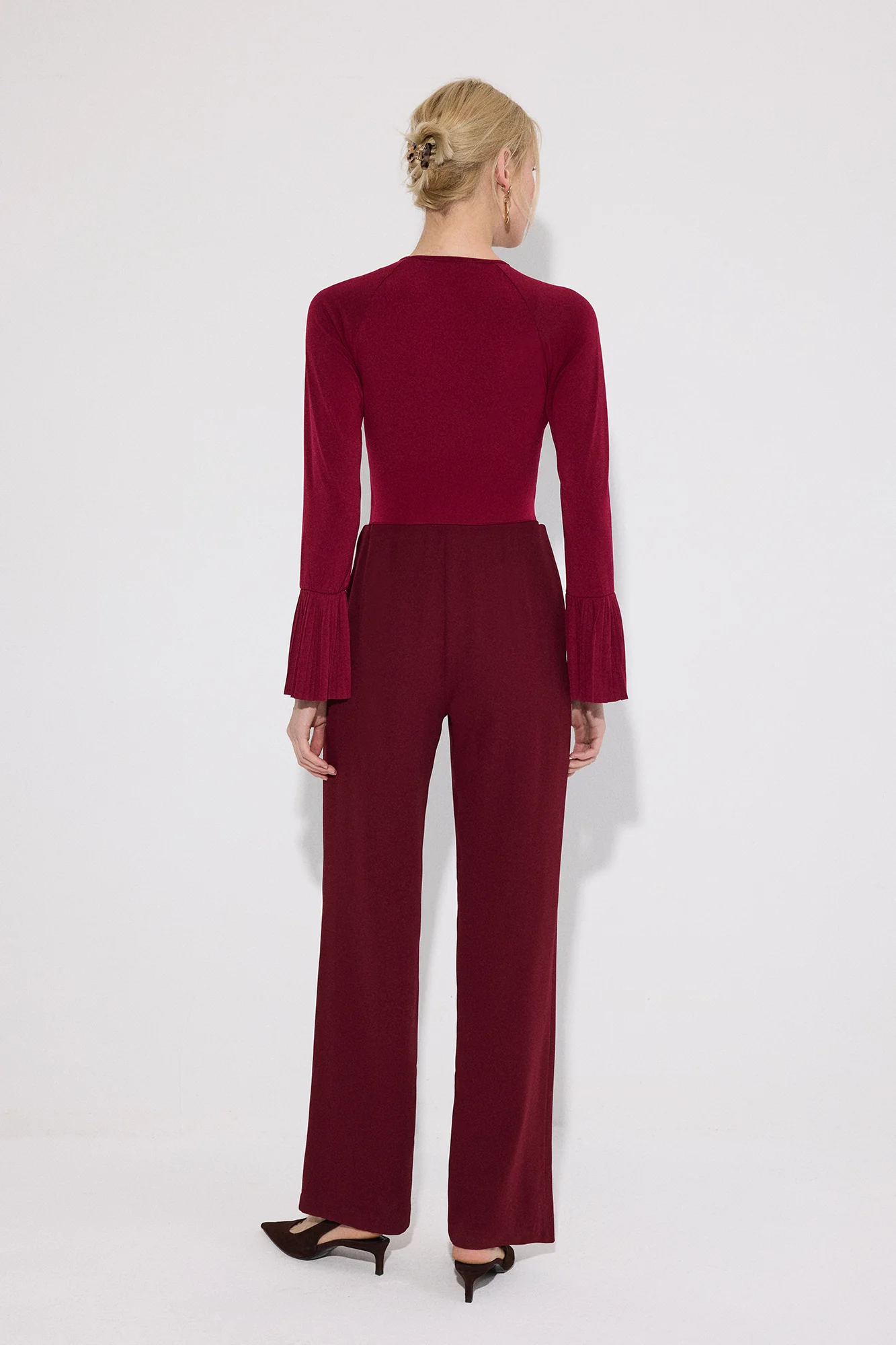 Body cu Manșete Plisate | AMEVIE BURGUNDY [3]