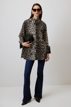 ÎMBRĂCĂMINTE - Camasa bumbac print leopard mansete late AMEVIE