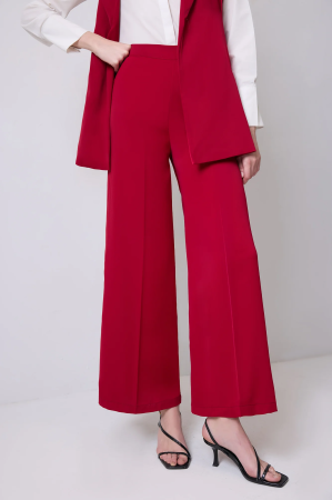 Costum vestă cu peplum și pantaloni largi – VALENCIA Roșu | AMEVIE [4]