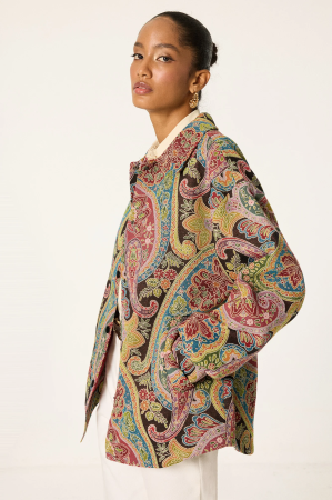 Jacheta bomber print paisley burgundy AMEVIE [3]