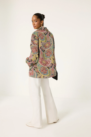 Jacheta bomber print paisley burgundy AMEVIE [2]