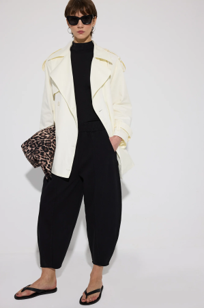 Pantaloni / Jeans - Pantaloni stil balon din gabardină cu talie elastică – CLOUD Negru | AMEVIE