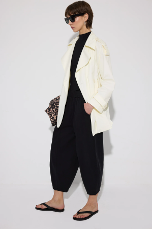 Pantaloni stil balon din gabardină cu talie elastică – CLOUD Negru | AMEVIE [1]