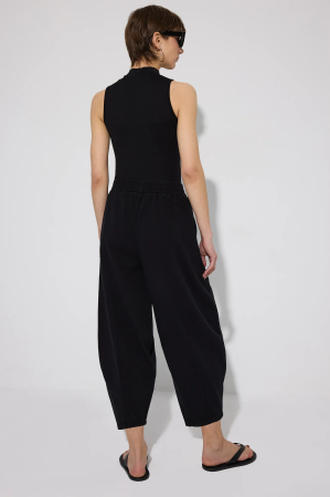 Pantaloni stil balon din gabardină cu talie elastică – CLOUD Negru | AMEVIE [3]