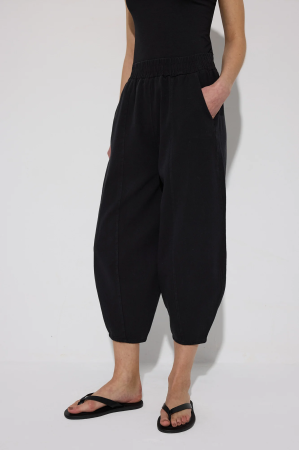 Pantaloni stil balon din gabardină cu talie elastică – CLOUD Negru | AMEVIE [4]