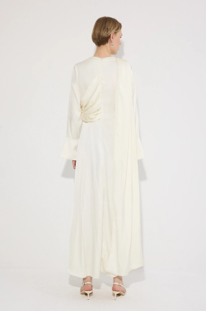 Rochie lunga satin drapaj ecru AMEVIE [4]