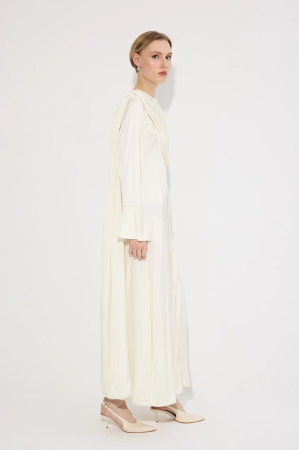 Rochie lunga satin drapaj ecru AMEVIE [3]