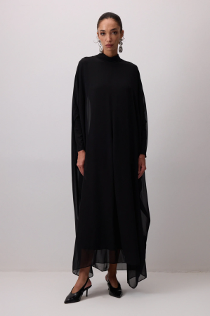 Rochie lunga voal maneca capa neagra AMEVIE [1]