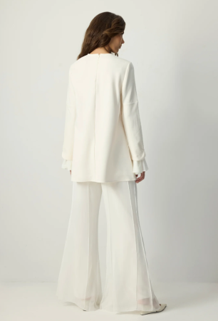 Tunica Crep cu Sifon Crem | Eleganta Minimalista | AMEVIE [1]