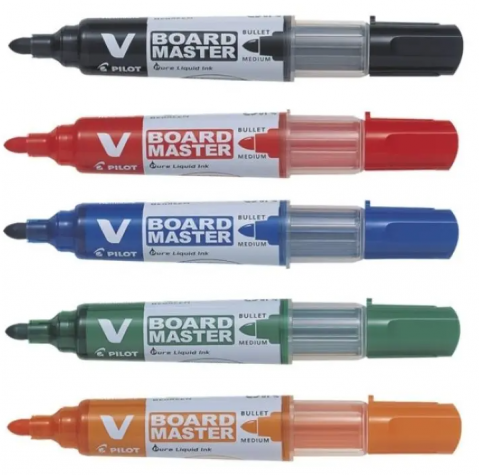 Papetărie - Marker whiteboard 2mm, reincarcabil, varf rotund, V-board Master Pilot