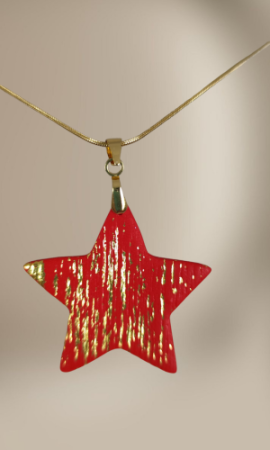 PANDANTIVE - lantisor steluta rosu craciun