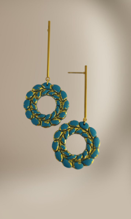 CERCEI - cercei coronita green gold