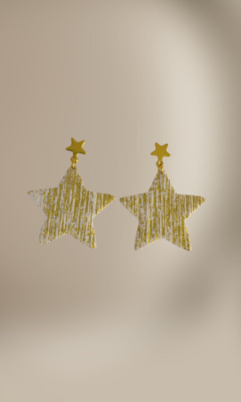 cercei stelute alb auriu [1]