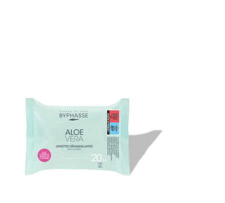 Demachiante - Byphasse Șervețele demachiante 20 buc. ALOE VERA PENTRU PIELE SENSIBILĂ