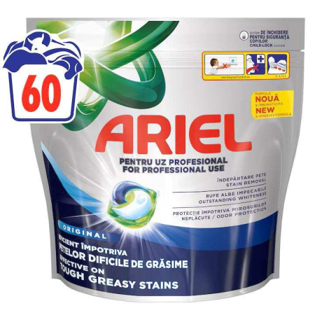 Detergent rufe - Detergent de rufe capsule Ariel Professional All-in-1 Pods Original, 60 spalari
