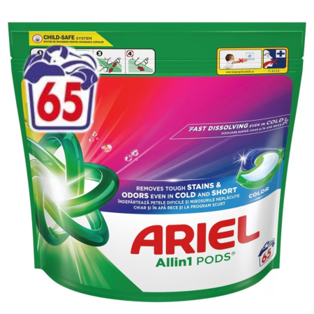 Detergent capsule - Detergent rufe capsule color Ariel 65 capsule