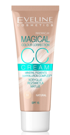 Cosmetice - Eveline Cosmetics Magical Color Correction CC Cream SPF 15, 51 Natural 30ml