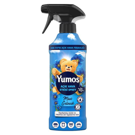 Balsam rufe si ingrijire tesaturi - Yumos Odorizant spray pentru textile Mavi, 450ml