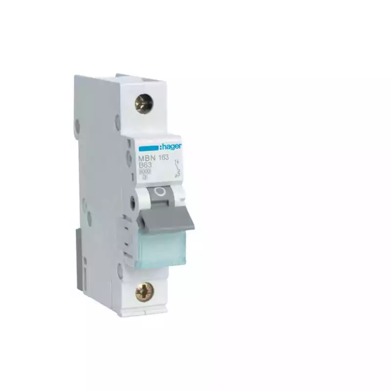 Instalatii electrice - Hager MBN163 Disjunctor 1 pol B63  curba B