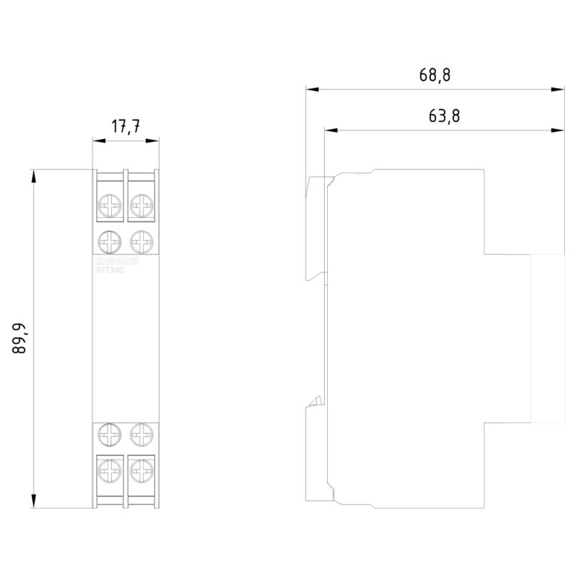 Siemens 5TT3 400 releu de supraveghere tensiune, 3F+N, 230/400VAC, 1CO, 0,7 și 0,9Uc [1]