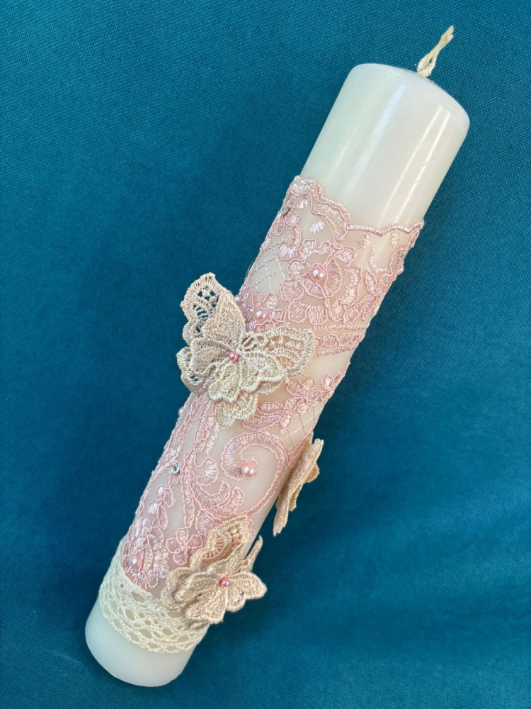 Lumanare pentru botez realizata handmade [3]