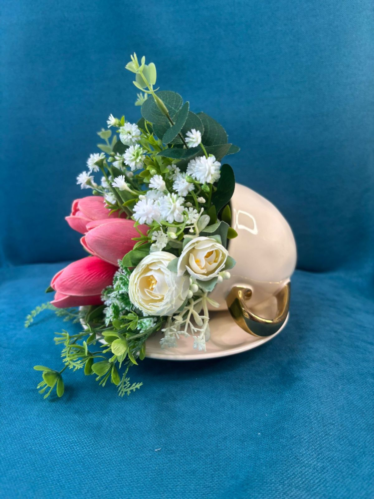 ARANJAMENT FLORI ARTIFICIALE IN CEASCA DE CAFEA [1]