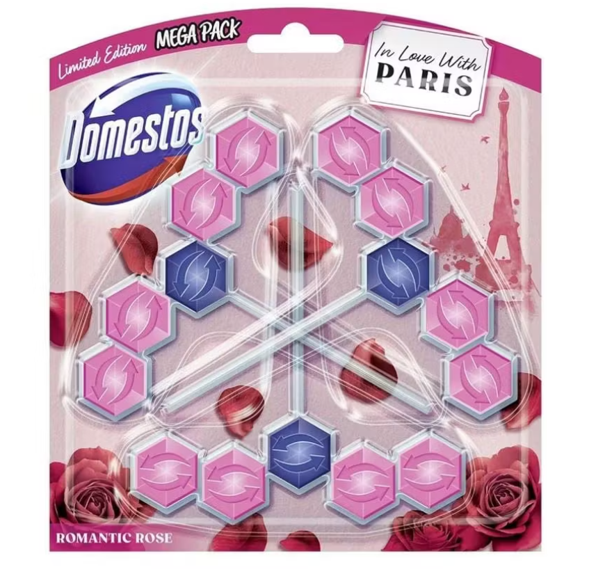 DOMESTOS ODORIZANT WC BILE 3X55G ROMANTIC ROSE [1]
