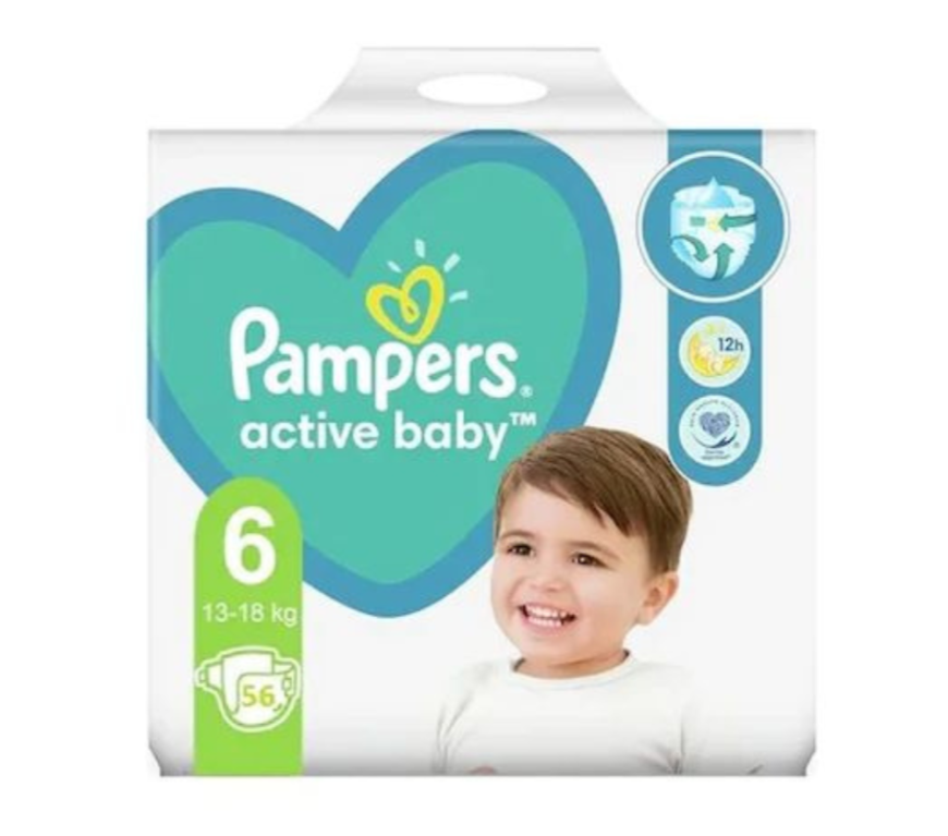 PAMPERS NEW GIANT PACK NR6 15/13-18KG 56BUC [1]