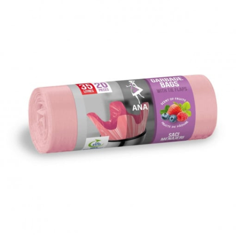 Saci menaj - ANNA SACI MENAJ HDLD ROZ 35L/20BUC CU URECHI PARFUMATI