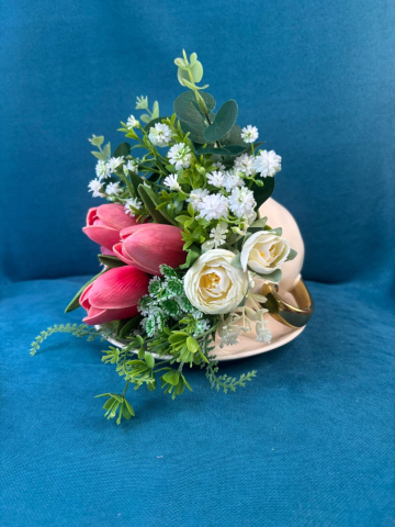 ARANJAMENT FLORI ARTIFICIALE IN CEASCA DE CAFEA [1]