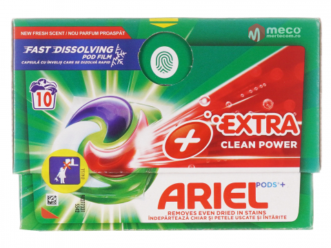 Detergenti - ARIEL DETERGENT CAPSULE 10BUC PODS PLUS EXTRA CLEAN POWER