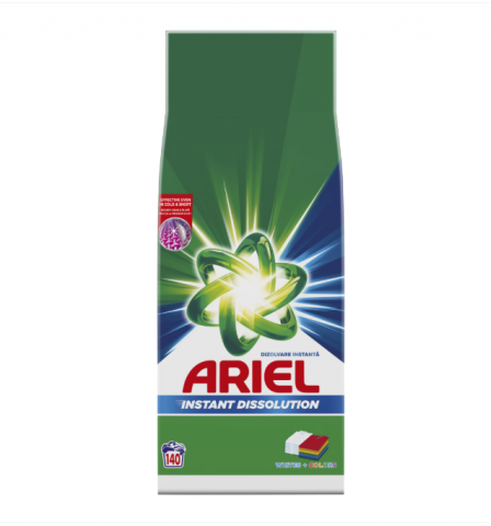 Detergenti pudra pentru rufe - ARIEL DETERGENT RUFE AUTOMAT 10.5KG WHITE&COLORS 140 SPALARI