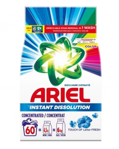 Detergenti pudra pentru rufe - ARIEL DETERGENT RUFE AUTOMAT 4.5KG TOUCH OF LENOR FRESH 60 SPALARI
