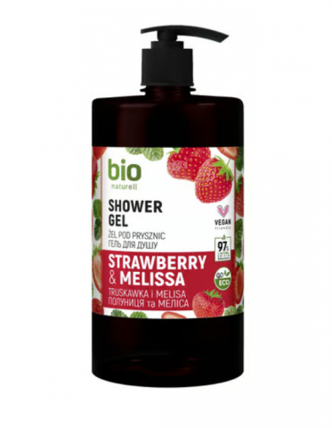 Gel de dus si spumant baie - BIO NATURELL GEL DE DUS POMPITA 946ML STRAWBERRY&MELISSA