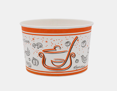 Ambalaje de unica folosinta / HORECA - BOL SUPA CARTON + CAPAC 16 OZ   (473 ml)  25BUC/SET