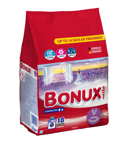 Detergenti pudra pentru rufe - BONUX DETERGENT AUTOMAT 1.17KG LAVANDA 18 SPALARI