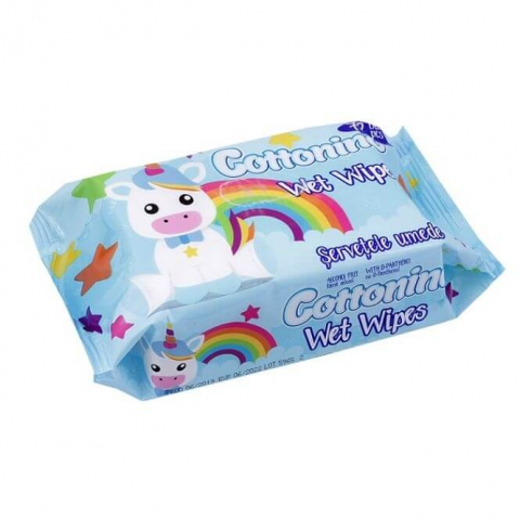 Servetele umede - COTTONINO SERVETELE UMEDE 72BUC UNICORN BLUE