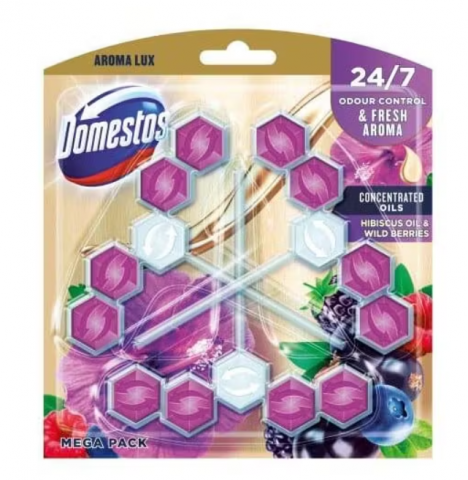 Odorizante toaleta - DOMESTOS ODORIZANT WC BILE 3X55G HIBISCUS