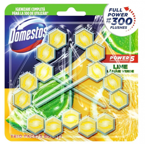 Odorizante toaleta - DOMESTOS ODORIZANT WC BILE 3X55G LIME