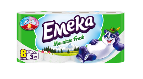 Hartie igienica - EMEKA HARTIE IGIENICA 8ROLE 3STRATURI MOUNTAIN FRESH
