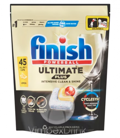 Detergenti masina spalat vase - FINISH DETERGENT VASE CAPSULE 45BUC ULTIMATE PLUS ALL IN 1 LAMAIE