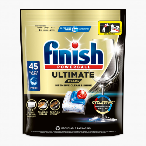 Detergenti masina spalat vase - FINISH DETERGENT VASE CAPSULE 45BUC ULTIMATE PLUS ALL IN 1 REGULAR