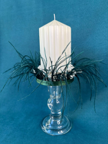 Produse pentru nunta si botez - LUMANARE PENTRU NUNTA SAU BOTEZ PE SUPORT DIN STICLA